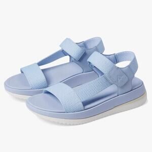 NIB Fitflop 9 Surff Two Tone Webbing/Leather Back Strap Sport Sandals Blue